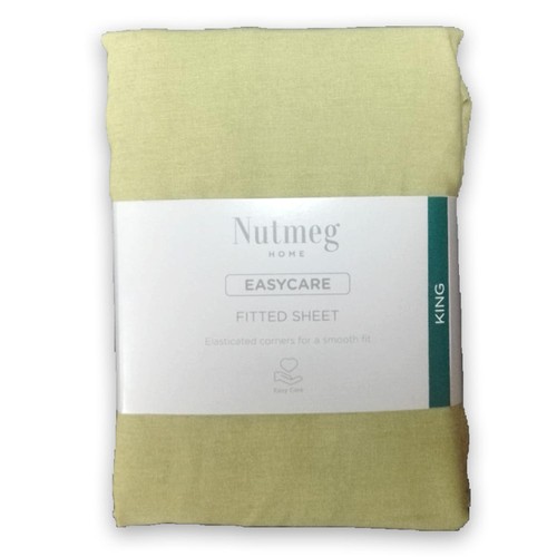 Nutmeg Easycare Sage Green King Fitted Sheet