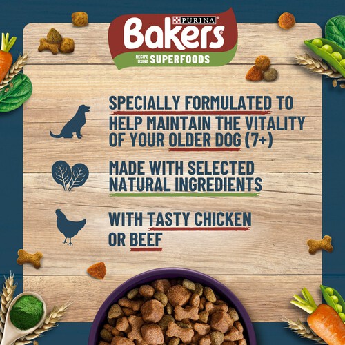 Bakers Senior Dry Dog Food Chicken & Veg