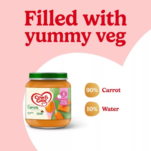 Cow & Gate Carrot Baby Food Snack Jar 6+ Months