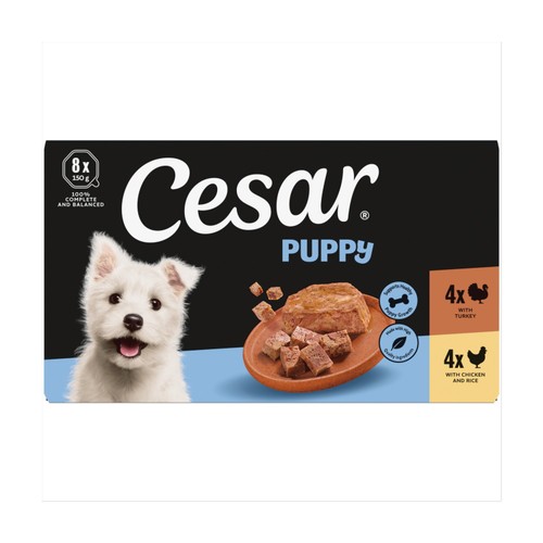 Cesar Classic Terrine Puppy With Chicken And Turkey In Loaf 8x150g