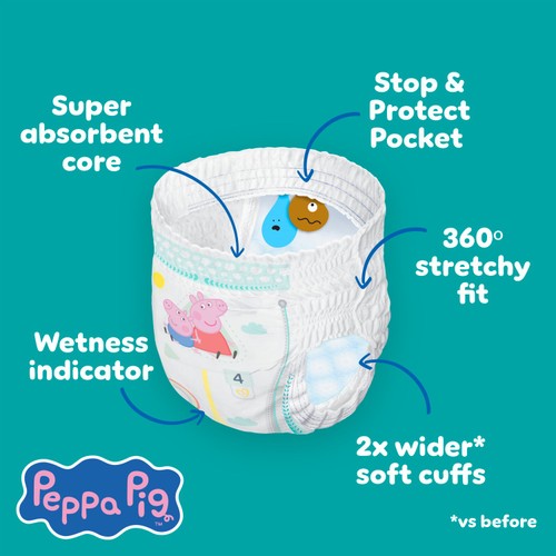 Pampers Premium Protection Nappy Pants Size 4, 54 Nappies Jumbo+ Pack
