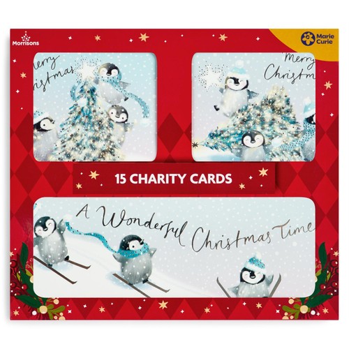 Morrisons Trio Cute Penguin Cards 15 Pack