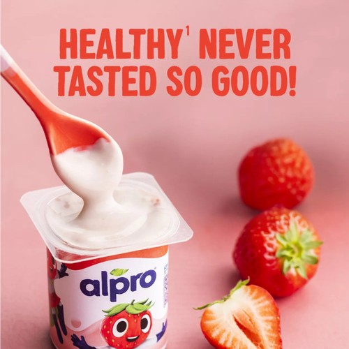 Alpro Kids Strawberry Soya Dairy Free Yoghurt Alternatives 4x115g