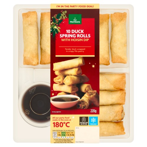 Morrisons 10 Duck Spring Rolls With Hoisin Dip 220g