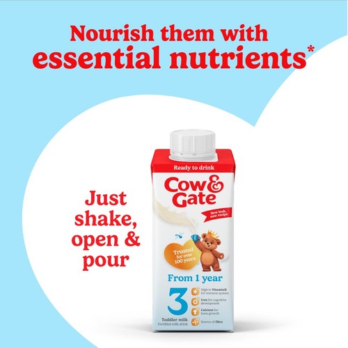 Cow & Gate 3 Toddler Milk Formula Liquid Ready to Feed 1-3 Years