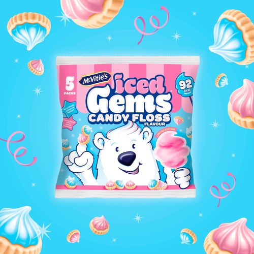 McVitie's Iced Gems Candy Floss Flavour 5 x 23g