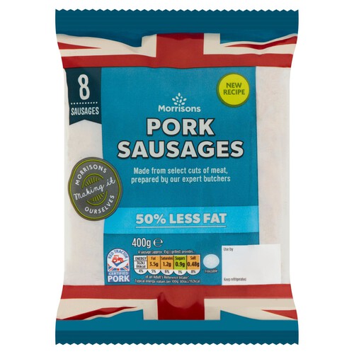 Morrisons 50% Less Fat Pork Sausages 