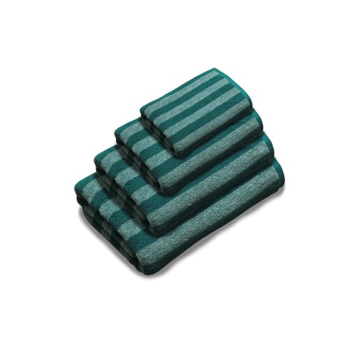 Nutmeg Teal Striped Bath Sheet