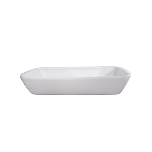 Nutmeg Home White Ceramic Rectangular Roaster 37cm