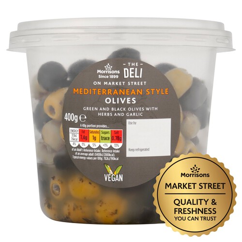 Market Street Mediterranean Style Green & Black Olives With Herbs 