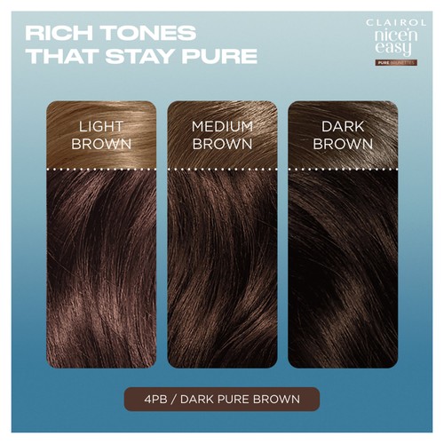 Clairol Nice'N Easy Pure Brunettes Permanent Hair Dye 4PB Deep Mocha Brown