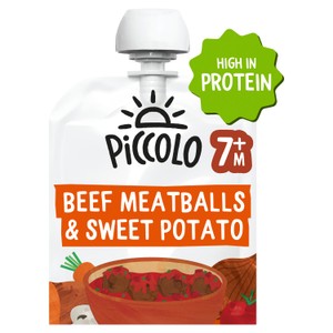 Piccolo Organic Sweet Potato & Beef Meatball Pouch, 7 mths+