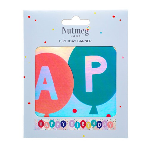 Nutmeg Happy Birthday Banner Multicolour