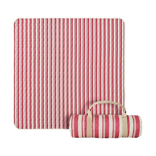 Nutmeg Striped Picnic Blanket Red