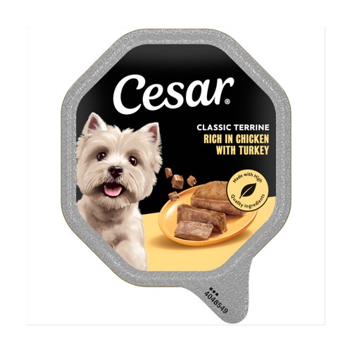 Cesar Classic Terrine Wet Dog Food Tray Chicken & Turkey in Loaf 150g