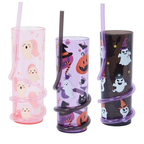 Morrisons Halloween Tumbler With Swirly Straw Assorted