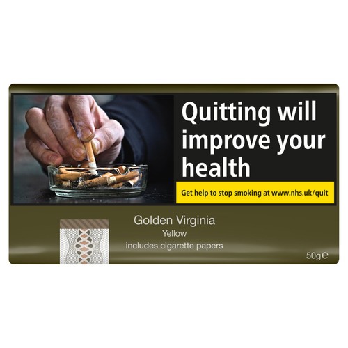 Golden Virginia yellow tobacco includes cigarette papers