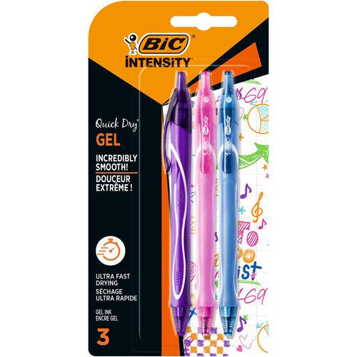 Bic Gel - Ocity Quick Dry Gel Ink Pen 3Pk