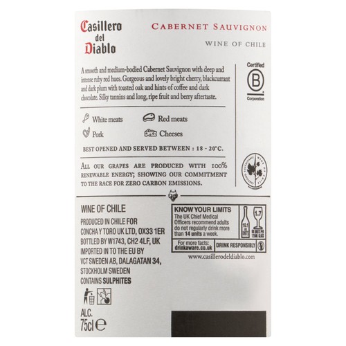 Casillero Del Diablo Reserva Cabernet Sauvignon 75cl