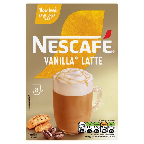 Nescafe Gold Vanilla Latte Coffee 8 Sachets x 18.5g