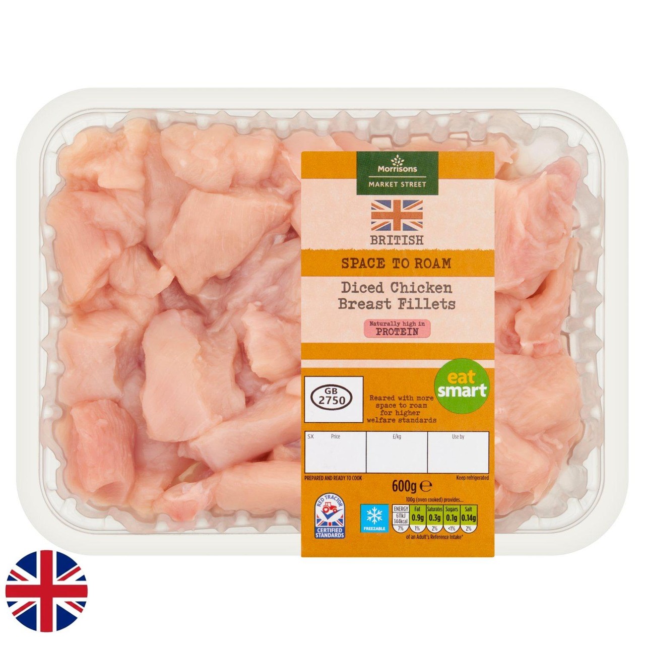 Morrisons British Diced Chicken Breast Fillets 600g