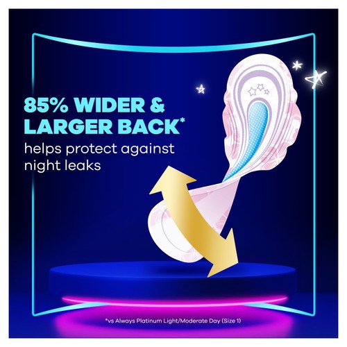 Always Platinum Sanitary Pads Secure Night Extra Size 5