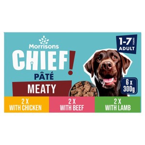 Morrisons Chief Meaty Pate Adult Dog Food 6 x 300g