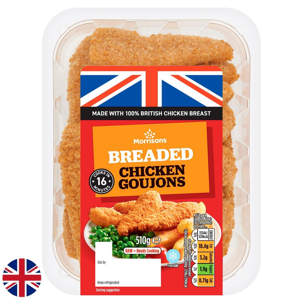 Morrisons British Breaded Chicken Goujons 510g