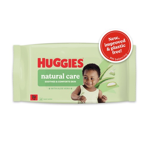 Huggies Natural Care Plastic Free Baby Wipes 48 Pack