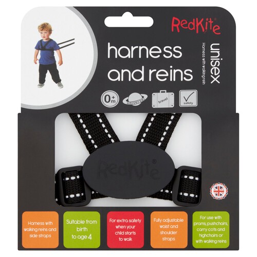 Red Kite Harness & Reins Black Reflective