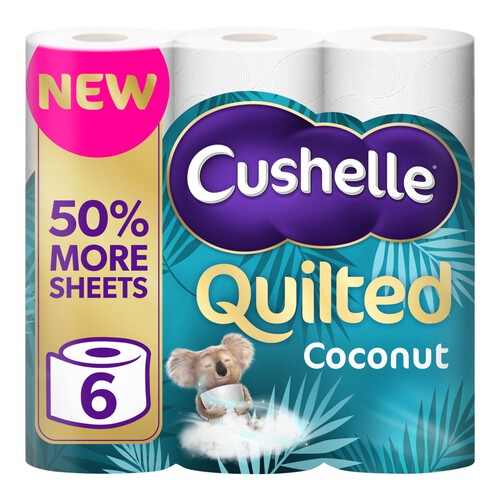 Cushelle Quilted Coconut Toilet Tissue Regular Rolls