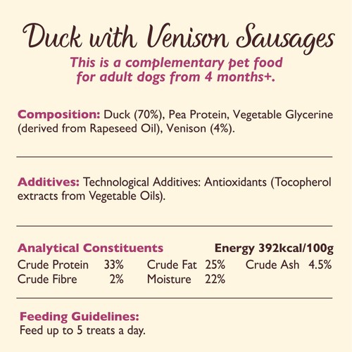 Lily's Kitchen Scrumptious Duck & Venison Sausages