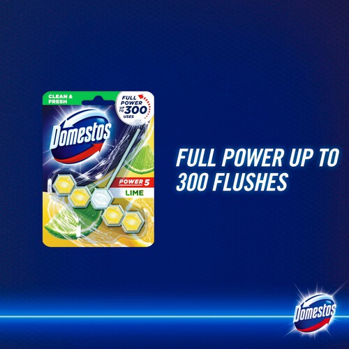 Domestos Power 5 Lime Toilet Rim Block 1 Piece