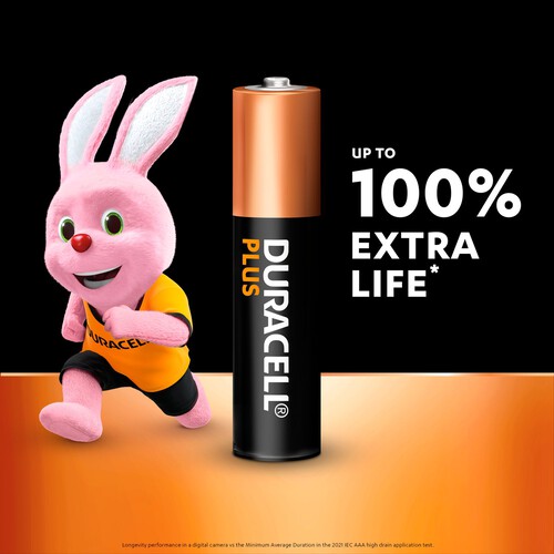 Duracell Plus AAA Alkaline Batteries LR03 