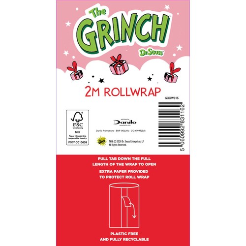 The Grinch Christmas Roll Wrap 2M