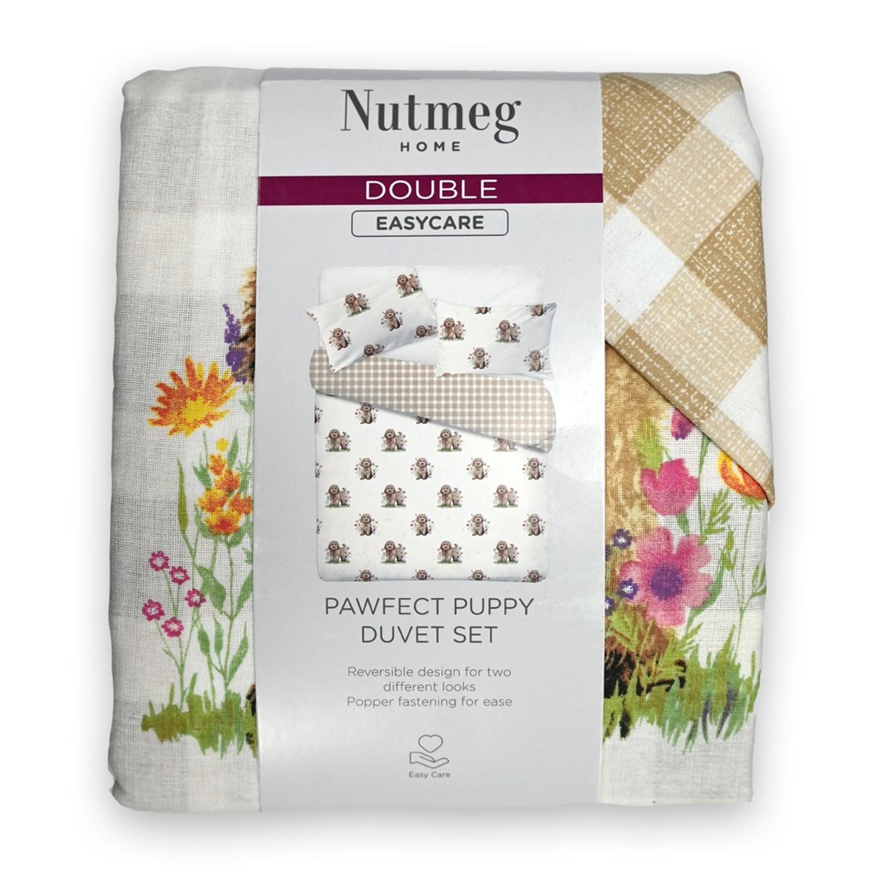 Nutmeg Home Easy Care Pawfect Puppy Double Duvet Set