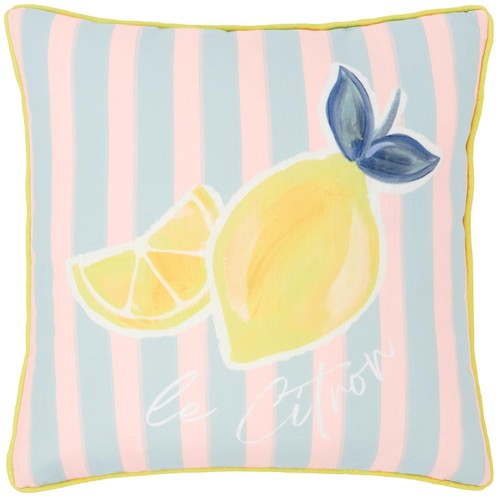 Nutmeg Lemon Blue Stripe Cushion