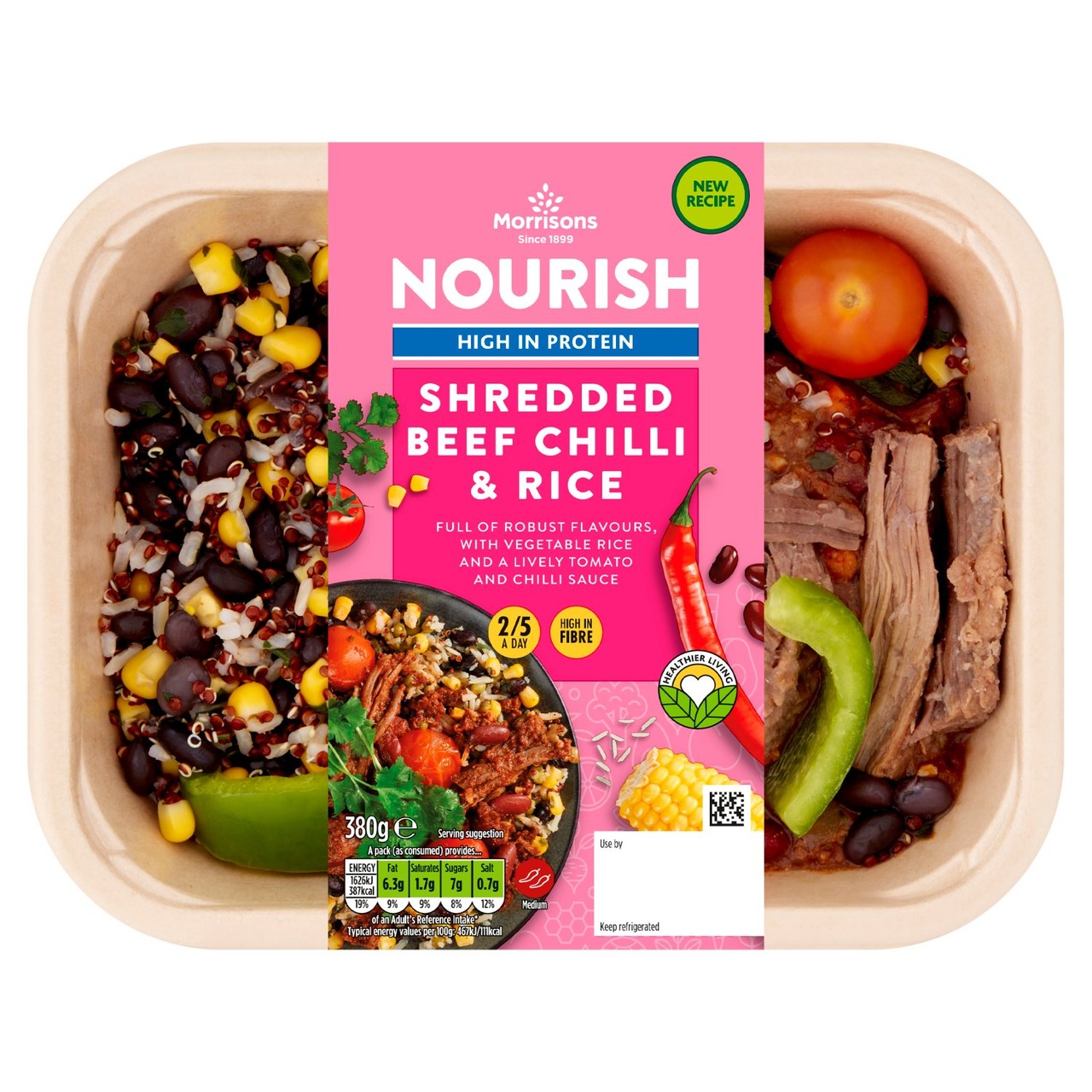 Morrisons Nourish Pulled Beef Chilli & Rice - Morrisons Online ...