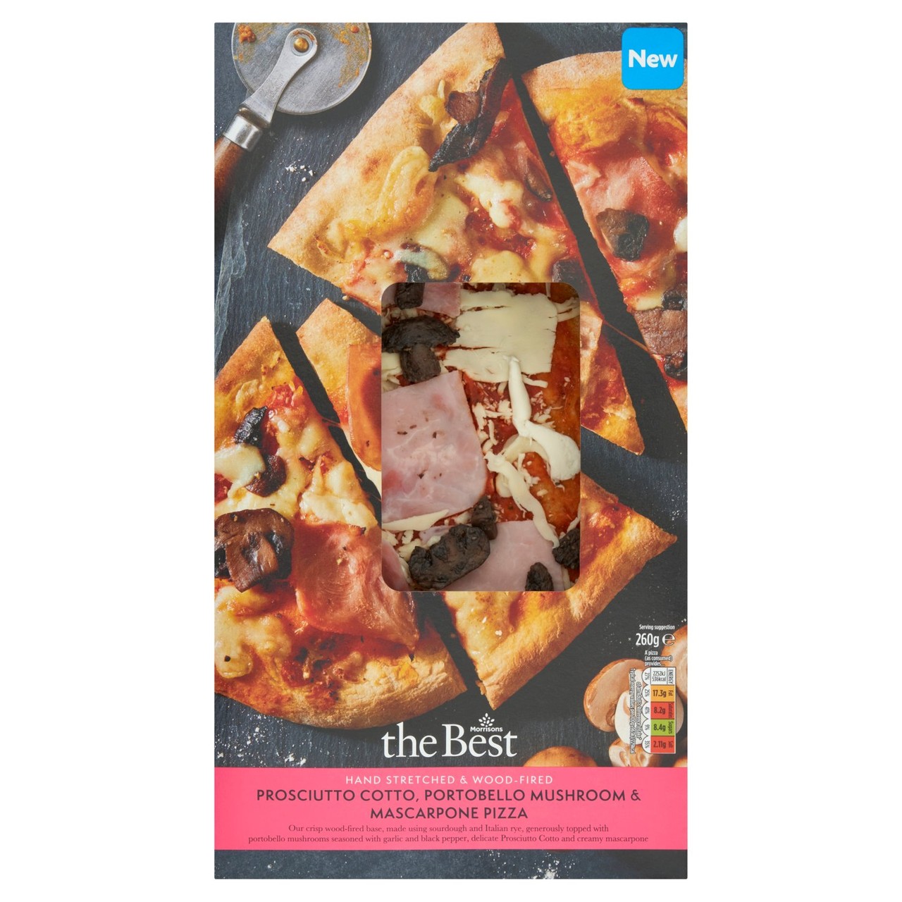 Morrisons The Best Prosciutto, Mushroom & Mascarpone Pizza 260g