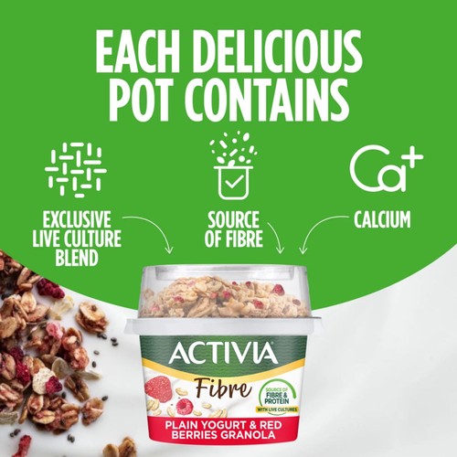Activia Fibre Yogurt & Red Berries Granola   165g