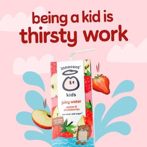 Innocent Kids Juicy Water Apples & Strawberries 3x200ml