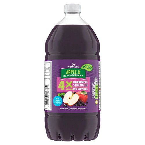 Morrisons Apple & Blackcurrant Quadruple Strength Squash