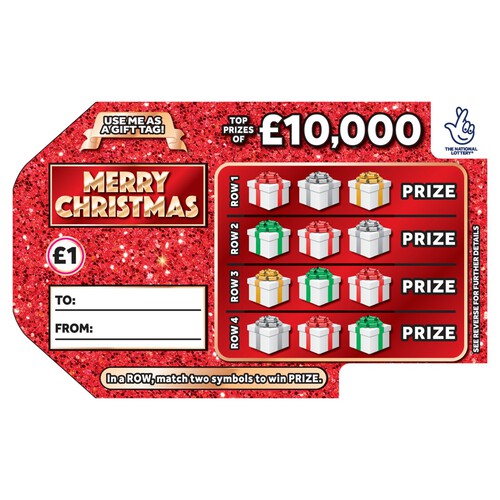 National Lottery Gift Tag Scratch Card 