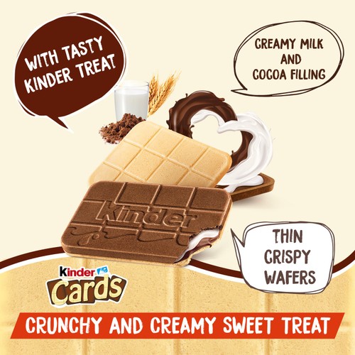 Kinder Cards Chocolate and Milk Wafer Biscuit Multipack