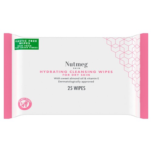 Nutmeg Hydrating Cleansing Wipes For Dry Skin