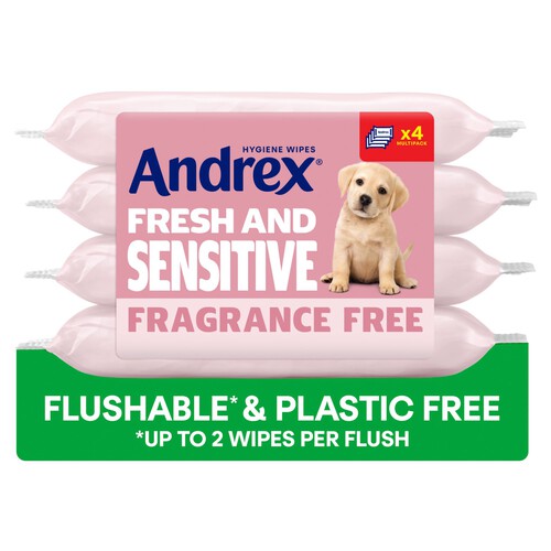 Andrex Fresh & Sensitive Hygiene Wipes Quad