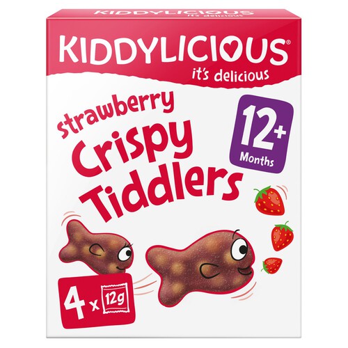 Kiddylicious Strawberry Crispy Tiddlers Baby Snacks 