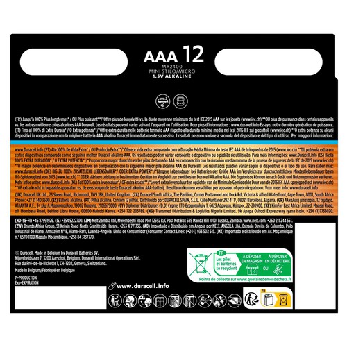 Duracell Optimum AAA Alkaline Batteries LR03