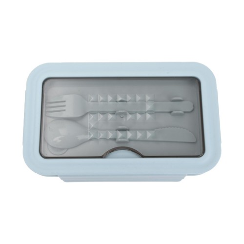 Nutmeg Home Lunchbox With Cutlery Blue