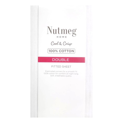 Morrisons 100% Cotton White Double Fitted Sheet